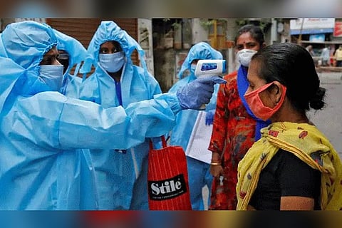 A health worker taking RT-PCR test (Image credit: PTI)