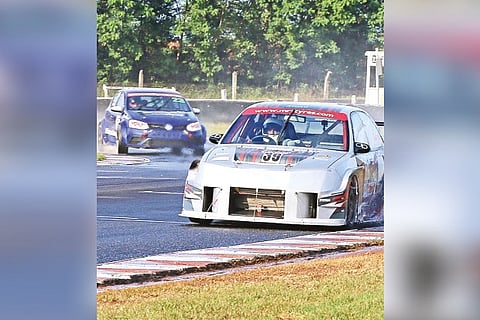 Arjun Balu (No.39) on his way to a double
