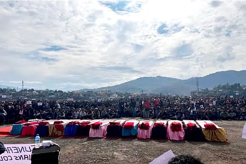The bodies of Nagaland people killed by21st Para Commandos of the Indian Armed Force (File Photo)