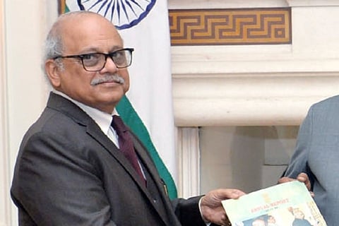 Chairperson, Lokpal Justice Pinaki Chandra Ghose presents the Annual Report of Lokpal of India