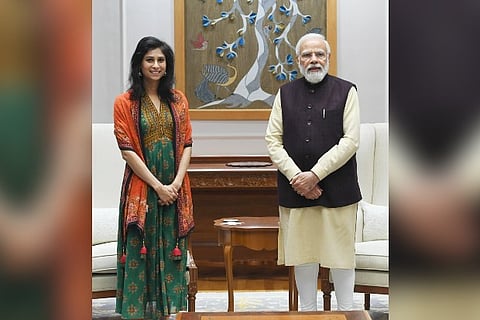 Gita Gopinath and Narendra Modi