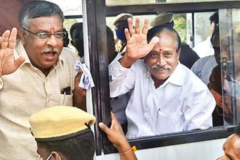 BJP leader H Raja being taken away by police