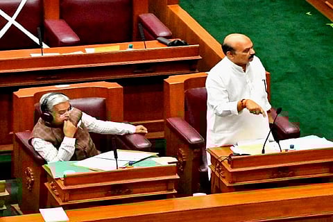 Karnataka CM Basavaraj Bommai speaks during the Winter Session of the Karnataka Legislative Assembly