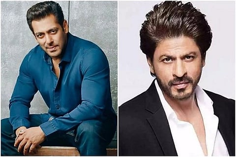 Bollywood superstar Salman Khan and  Shah Rukh Khan  (Image Courtesy: ANI)