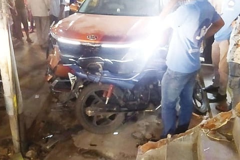 The car that ran amok hit autorickshaw and two bikes before running over him walking on pavement
