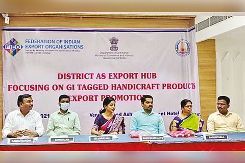 Speakers at conclave of GI Tagged Handicrafts Expo Promotion organised by Fed of Indian Expo Org