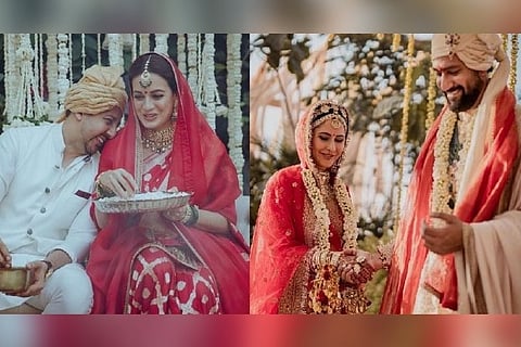 Vaibhav Rekhi and Dia Mirza (left) and Vicky Kaushal and Katrina Kaif (Image source: IANS