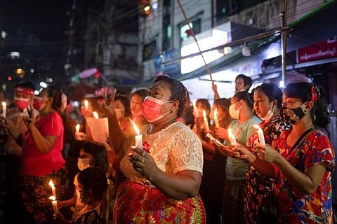 Thousands protest Myanmar coup despite internet ban