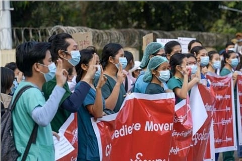 Source: Reuters;Monks, Nurses Join Nationwide Protests Against Myanmar Coup