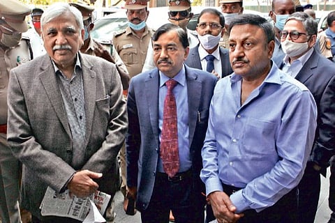 CEC Sunil Arora with his colleagues on arrival at Chennai airport