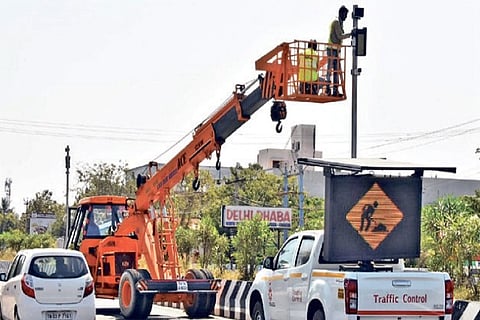 ASES poles being set up