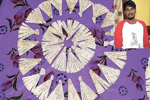 1330 Thirukkural written on popsicle sticks; Inside Image : S Lucas