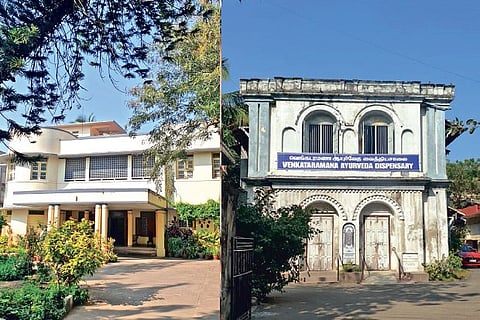 A well maintained Madras Art Deco House at the corner of Luz Church Road and PS Sivaswamy Road
