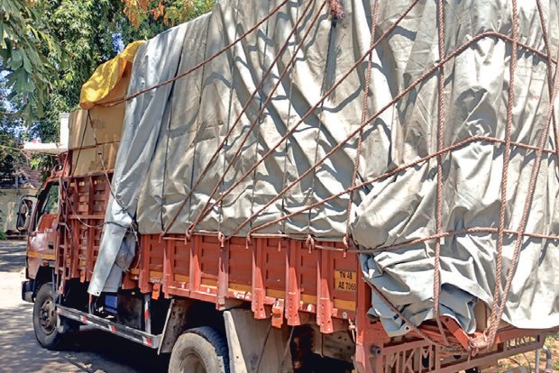 Seized truck with pressure cookers