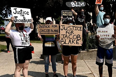 File photo: Protestors supporting Blake