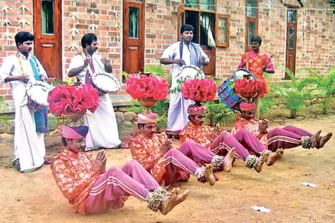 Garagalu dance by folk dancers