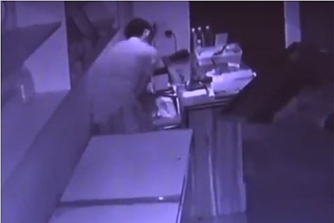 Watch: CCTV Footage Shows Burglar Breaking Open Shop in Adambakkam