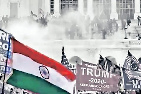 Outrage over Indian flag among violent mob at US Capitol