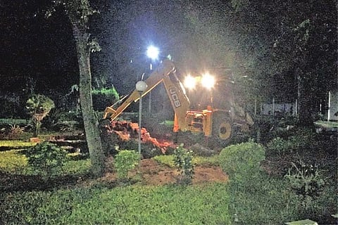 Demolition of the Mullivaikkal memorial at the Jaffna University in Sri Lanka on Friday night