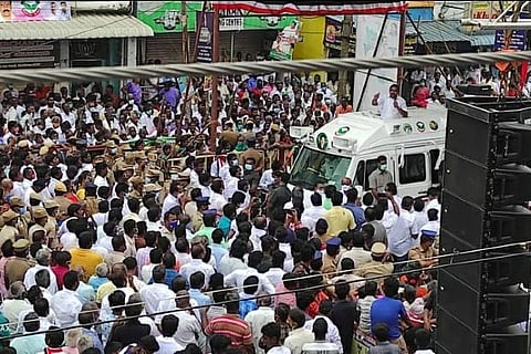 Chief Minister EPS during his electoral campaign in Kanchipuram