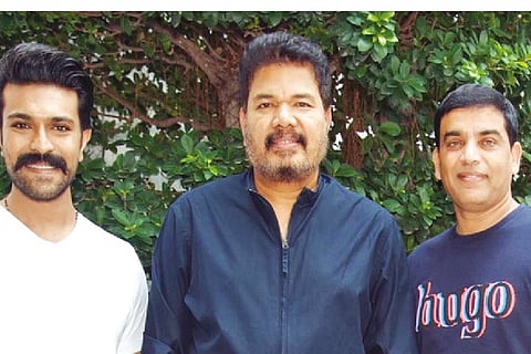 Ram Charan and Dil Raju met Shankar at his house in Chennai on Sunday