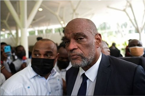 The new president of Haiti arrives to the official memorial services for Moise (Source: Reuters)