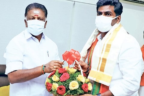 BJP state president K Annamalai calls on AIADMK coordinator O Panneerselvam