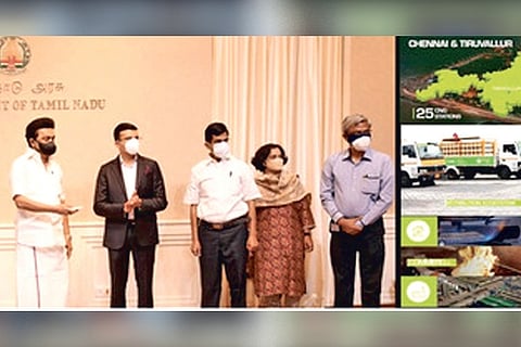 Stalin during the inauguration