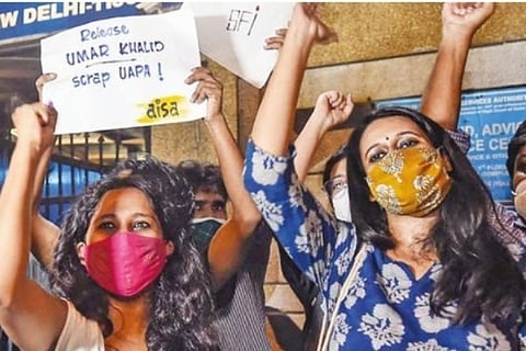 The two of the three student activists released on Thursday