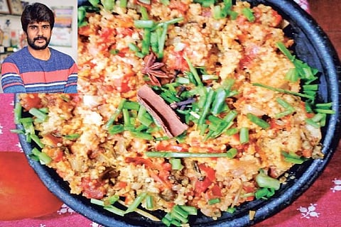 Foxtail millet tomato biryani; (Inside Image) Actor Shree