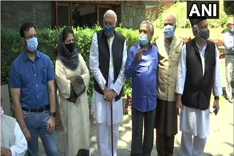 Source: ANI; PAGD leader at Farooq Abdullah's residence