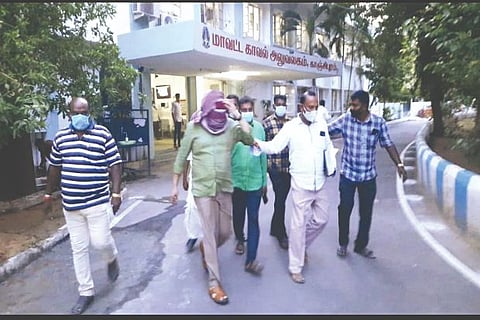 The key accused in land scam, Ashish Mehta, after he was remanded in judicial custody on Wednesday