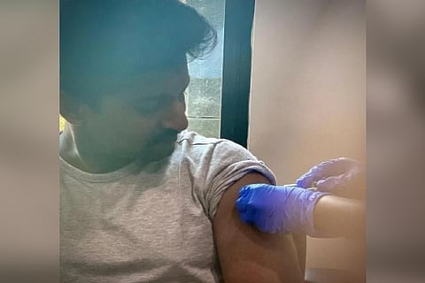 Actor Nani getting his covid jab