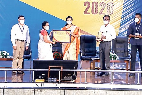 Achievers being honoured at a function organised to mark the NIT Tiruchy Institute Day on Saturday.