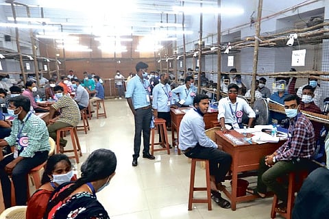 Many failed to follow COVID-19 safety norms at the counting centres in Chennai on Sunday