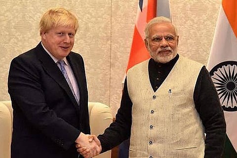 File photo: PM Modi with UK's counter part Boris Johnson