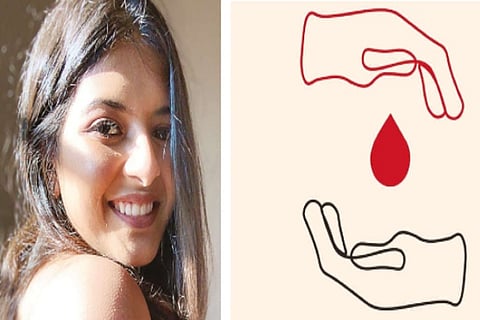 Riya Gupta (L), the logo of the Instagram page