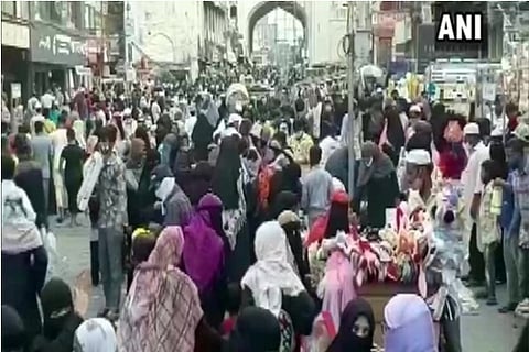 Source: ANI; Visuals from Charminar in Hyderabad