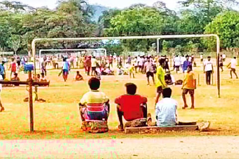 People seen playing without adhering to norms in a park