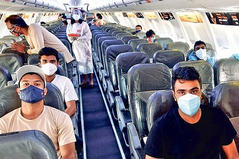 India men?s and women?s team players travel to Mumbai in a chartered flight