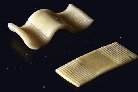 Boiling water turns flat pasta into 3-D edibles