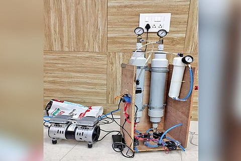 The equipment costs around Rs 40,000 and will fill O2 cylinders within minutes