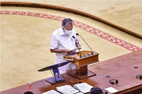 File photo: (PTI); Chief Minister Pinarayi Vijayan in the Assembly house