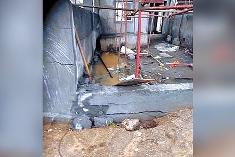 The damaged Sewage Treatment Plant.