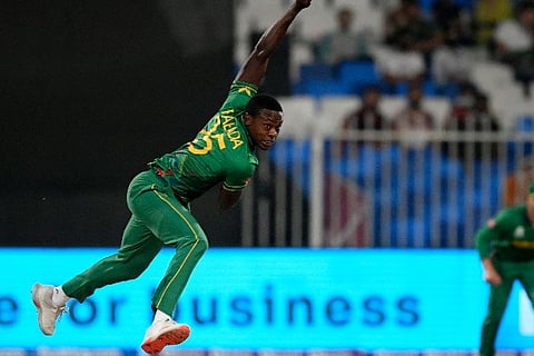 Rabada's hattrick turned the game around in favour of the proteas. Image: Twitter - @@T20WorldCup