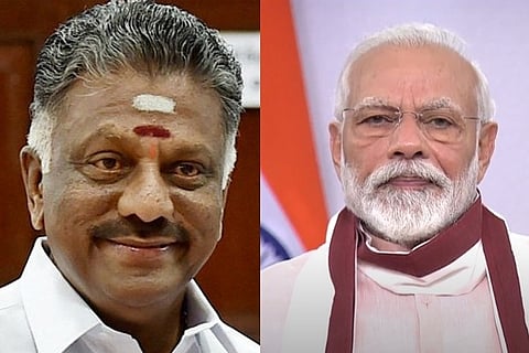 AIADMK Coordinator O. Panneerselvam and PM Narendra Modi (File Photo)