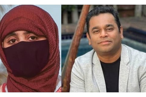 Indian film composer A. R. Rahman and his daughter Khatija (Image Courtesy: IANS)