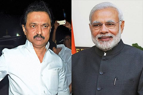 (from left) MK Stalin and Narendra Modi