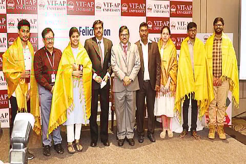 Campus placement achievers being felicitated in VIT-AP University