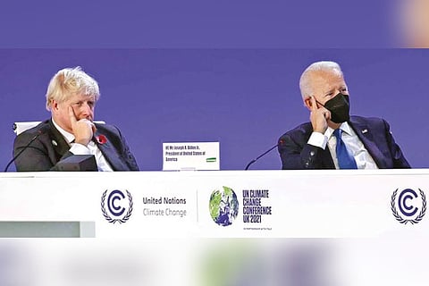 US President Joe Biden and UK PM Boris Johnson at COP26 Summit (File Photo)